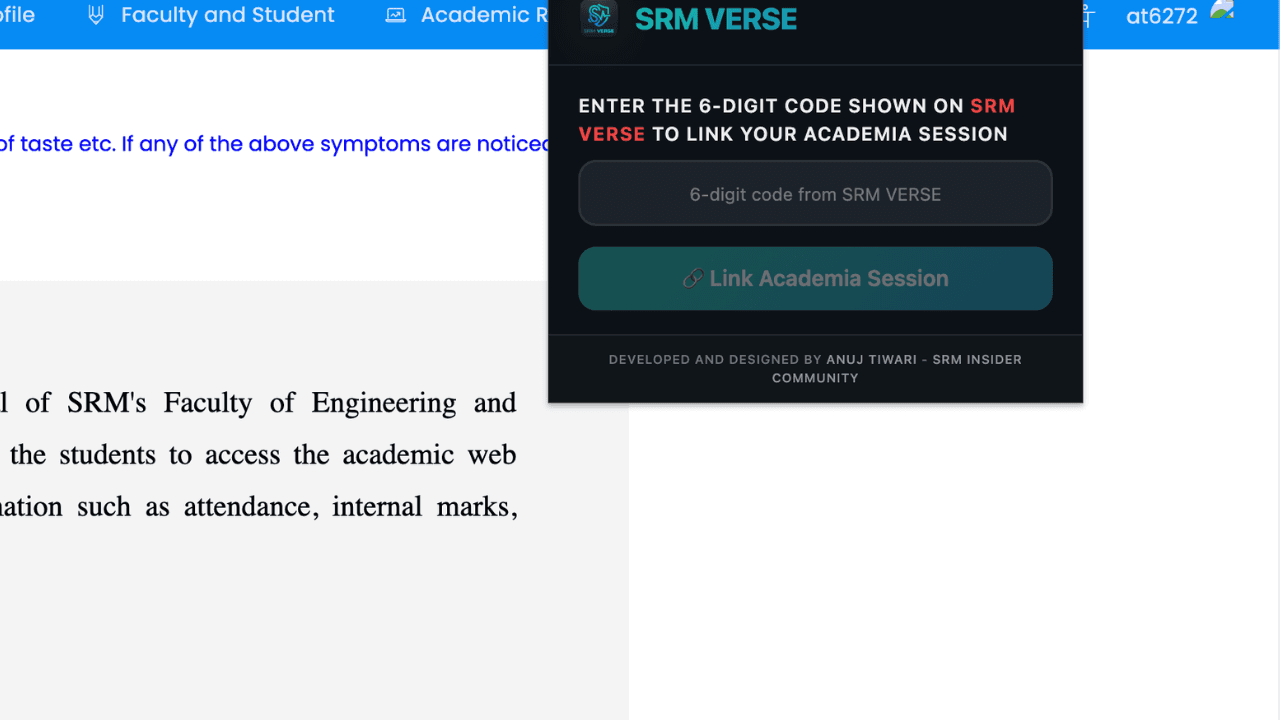 Academia Login Chrome Extension